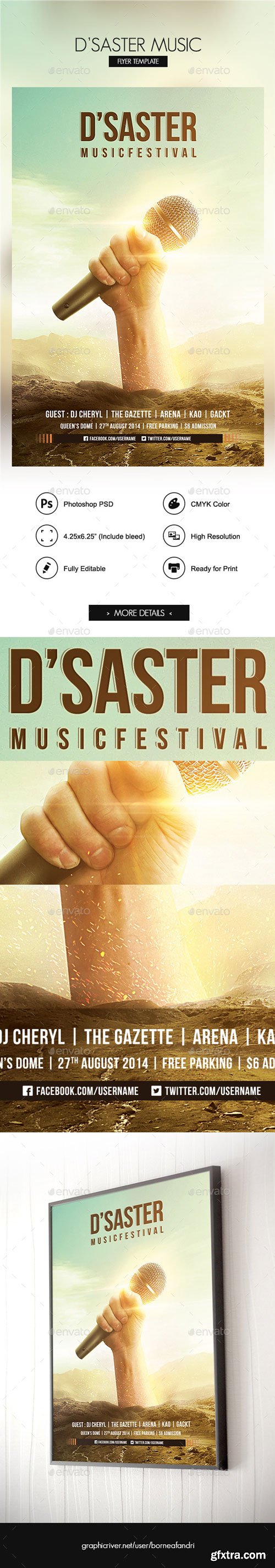 GraphicRiver - DSaster Music Flyer Template - 8545454
