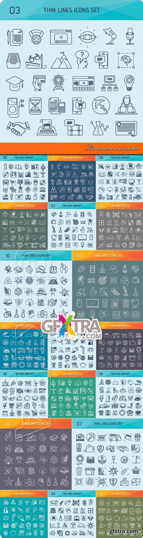 Lines icons set vector
