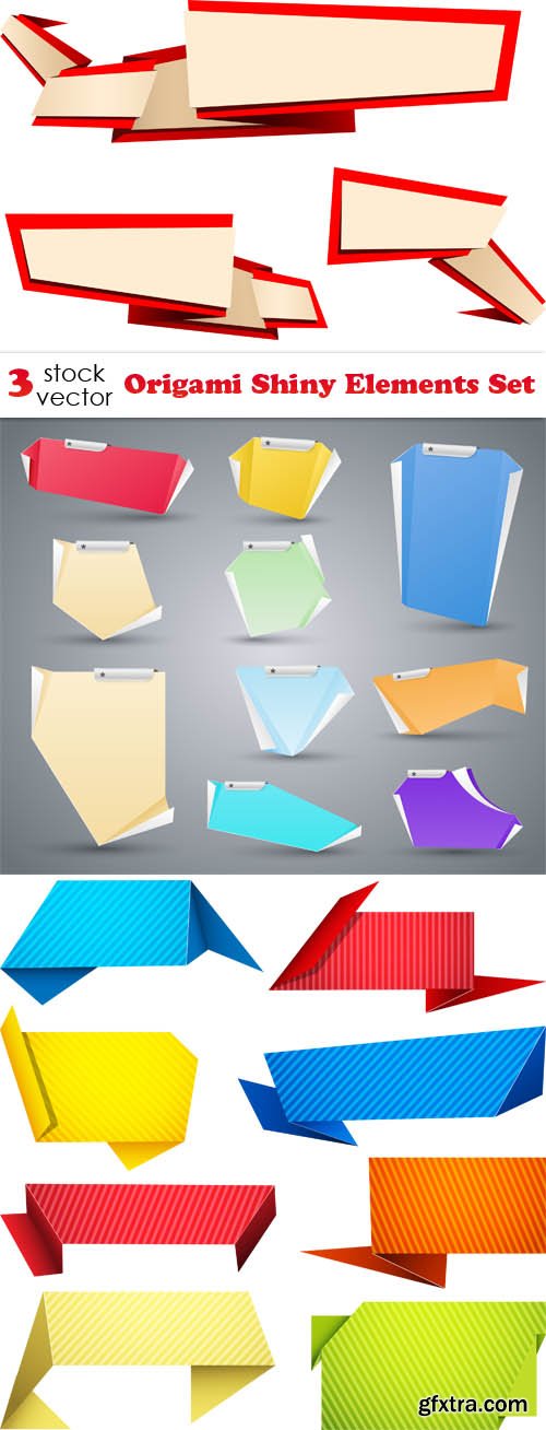Vectors - Origami Shiny Elements Set