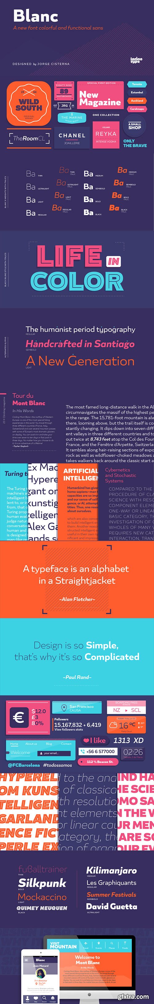 Blanc - A Functional Humanist Sans Typeface 18xOTF $149