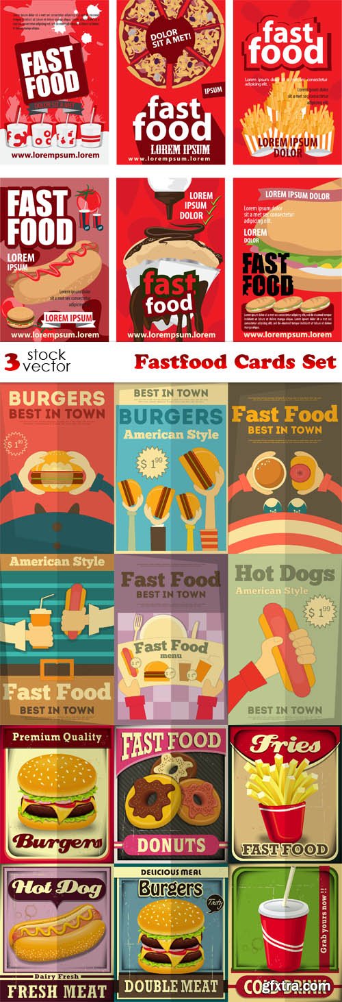 Vectors - Fastfood Cards Set