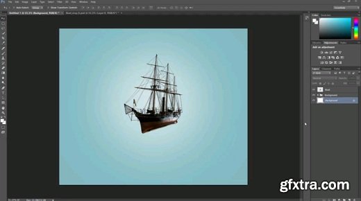 Create Photoshop Composition - Flying Boat