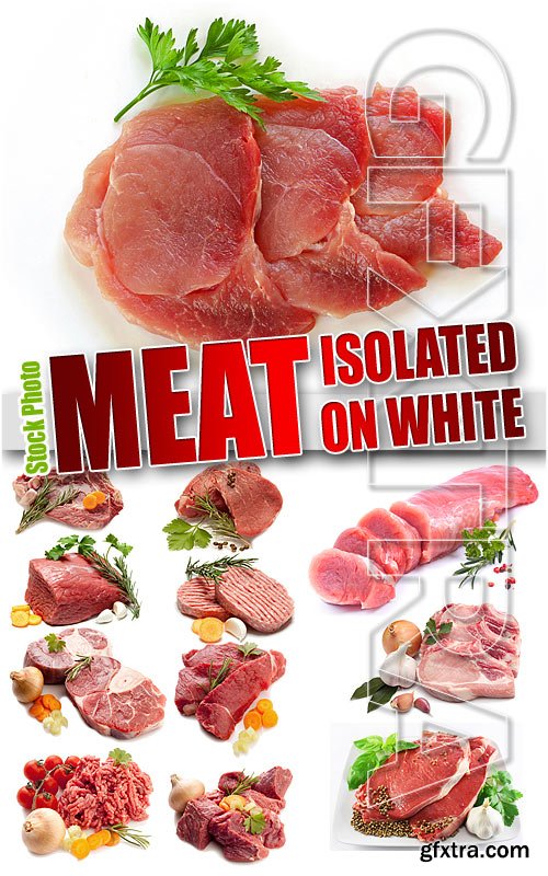 Meat isolated on white - UHQ Stock Photo