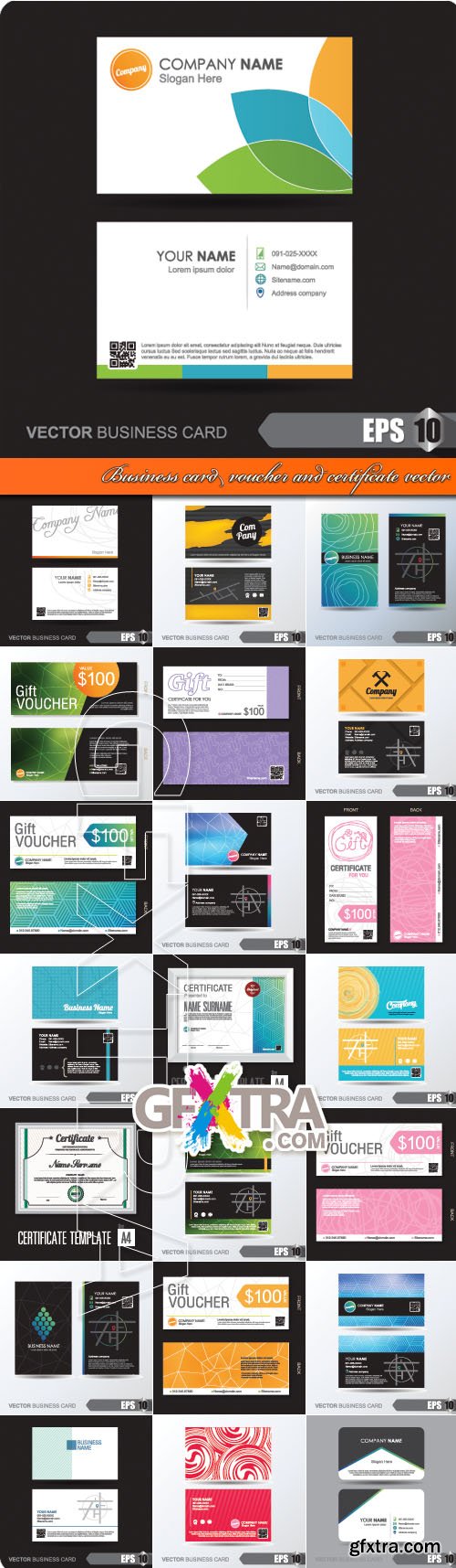 Business card voucher and certificate vector