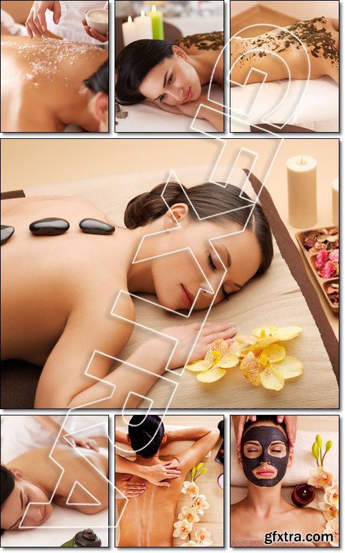 Spa Woman. Close-up of a Beautiful Woman Getting Spa Treatment. Massage - Stock photo