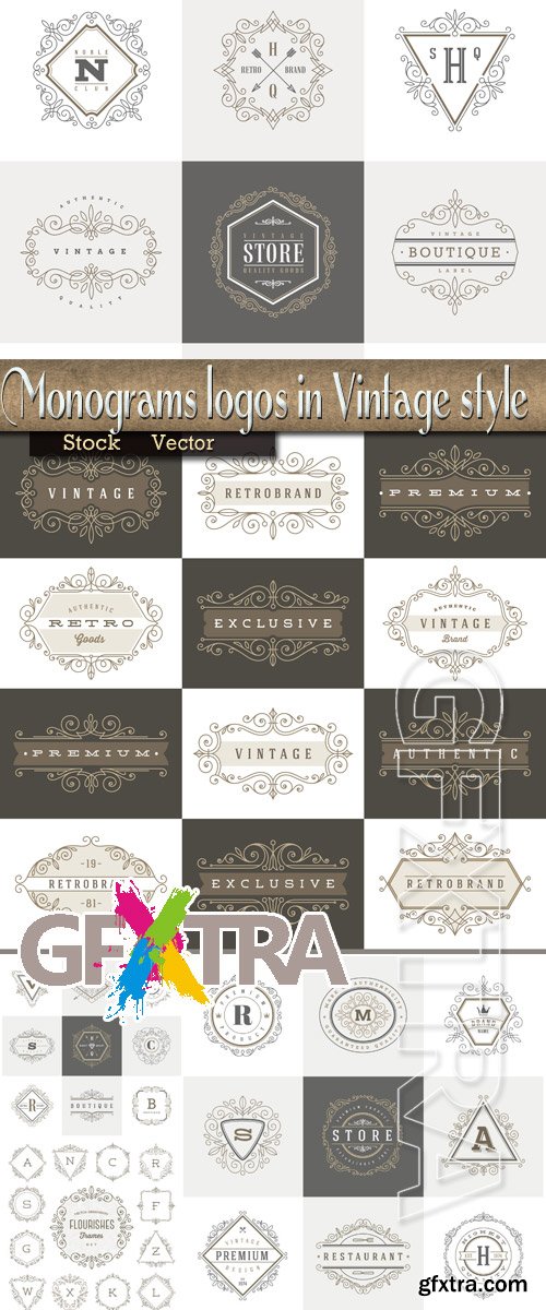 Monograms logos in Vintage style