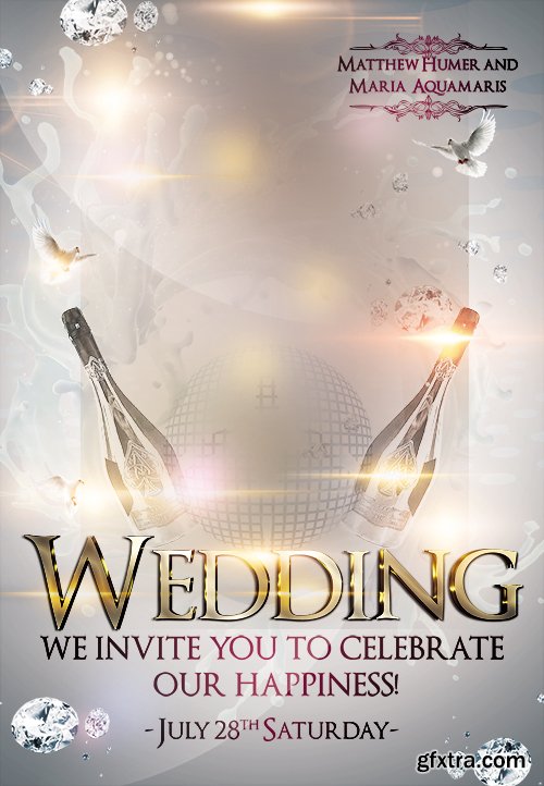 Wedding Event Flyer PSD Template + Facebook Cover
