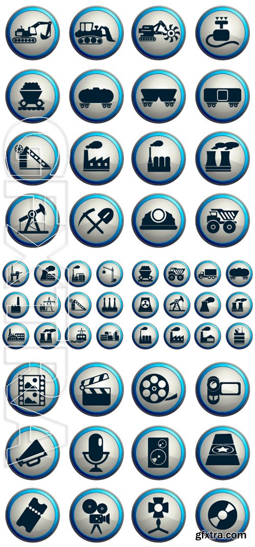 Stock Vectors - Factory and Industry Symbols. Film Industry Icons