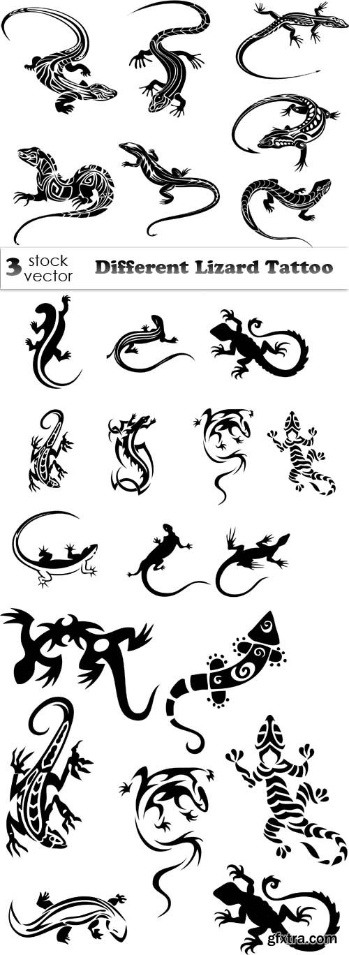 Vectors - Different Lizard Tattoo