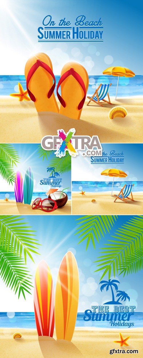 Summer Holidays Backgrounds Vector 10