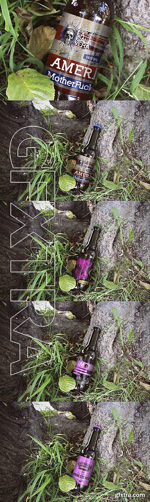 CM - Beer Bottle Forest Mockup 308189