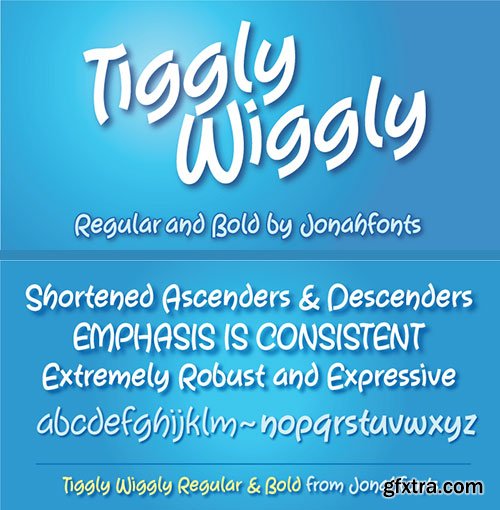 Tiggly Wiggly - Decorative Retro Script Type 2xOTF $60