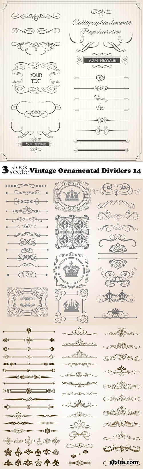 Vectors - Vintage Ornamental Dividers 14