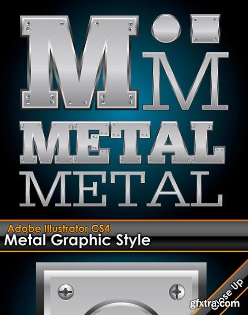 GraphicRiver - Metal Plate Illustrator Graphic Style with Bolts
