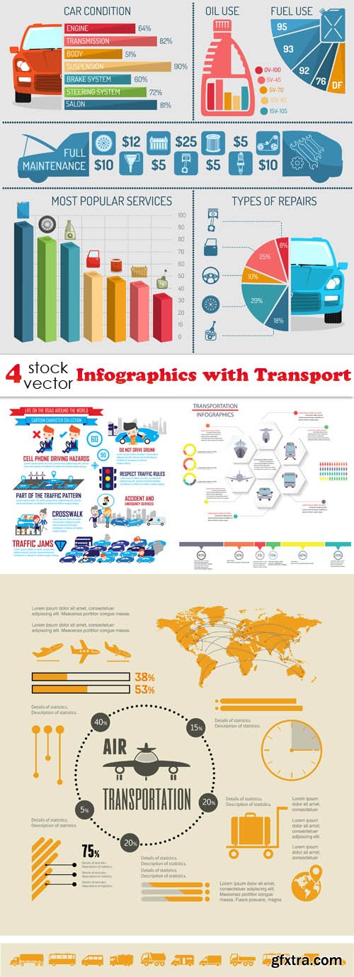 Vectors - Infographics with Transport