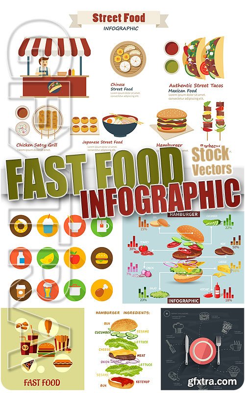 Fast food infographic - Stock Vectors