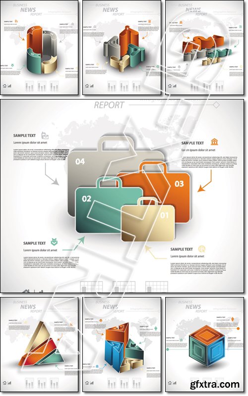 Business infographic template for interactive data communication - Vector