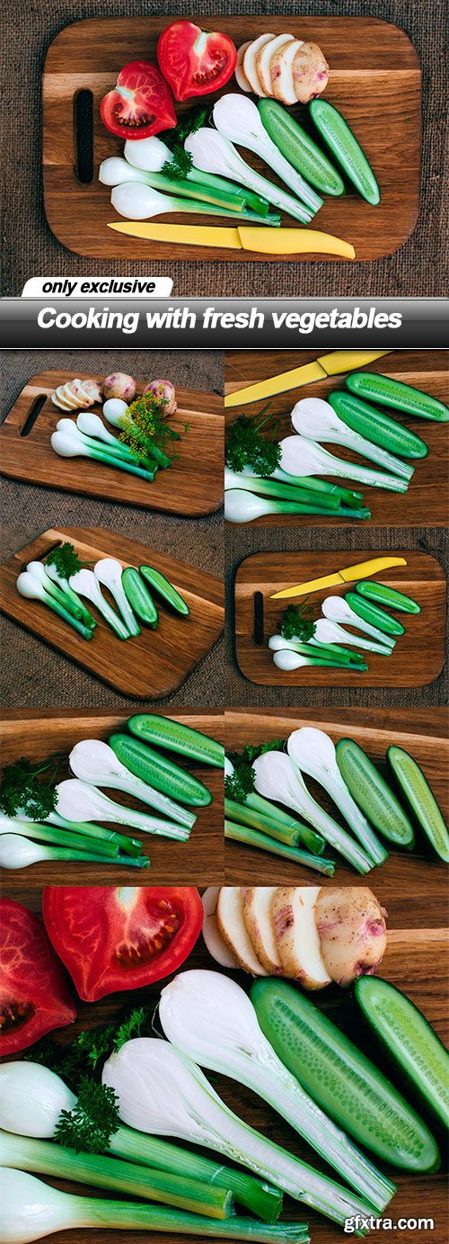 Cooking with fresh vegetables - 8 UHQ JPEG