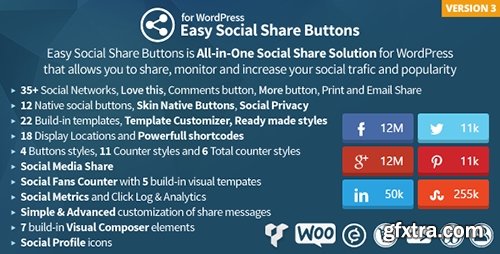 CodeCanyon - Easy Social Share Buttons v3.0.1 for WordPress - 6394476