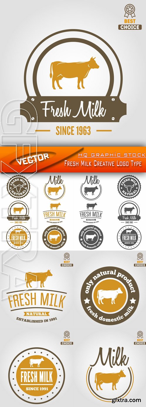 Stock Vector - Fresh Milk Creative Logo Type