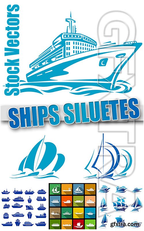 Ships siluetes - Stock Vectors