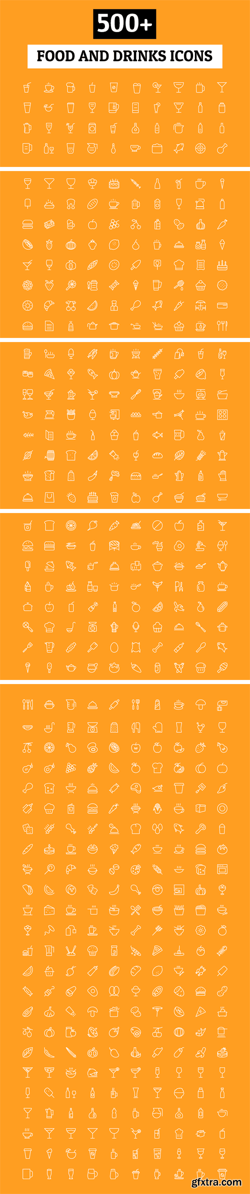 CM 243055 - 500+ Food and Drinks Icons