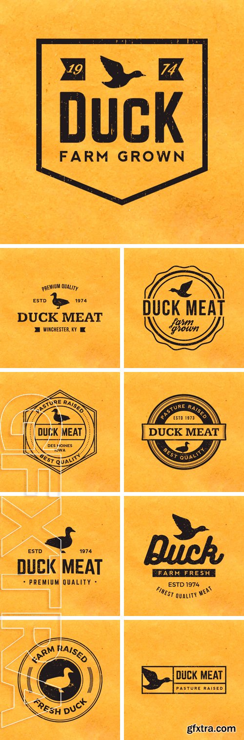 Stock Vectors - Premium duck meat label with grunge texture on old paper background