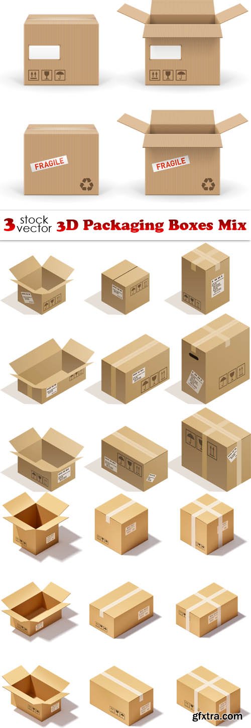 Vectors - 3D Packaging Boxes Mix