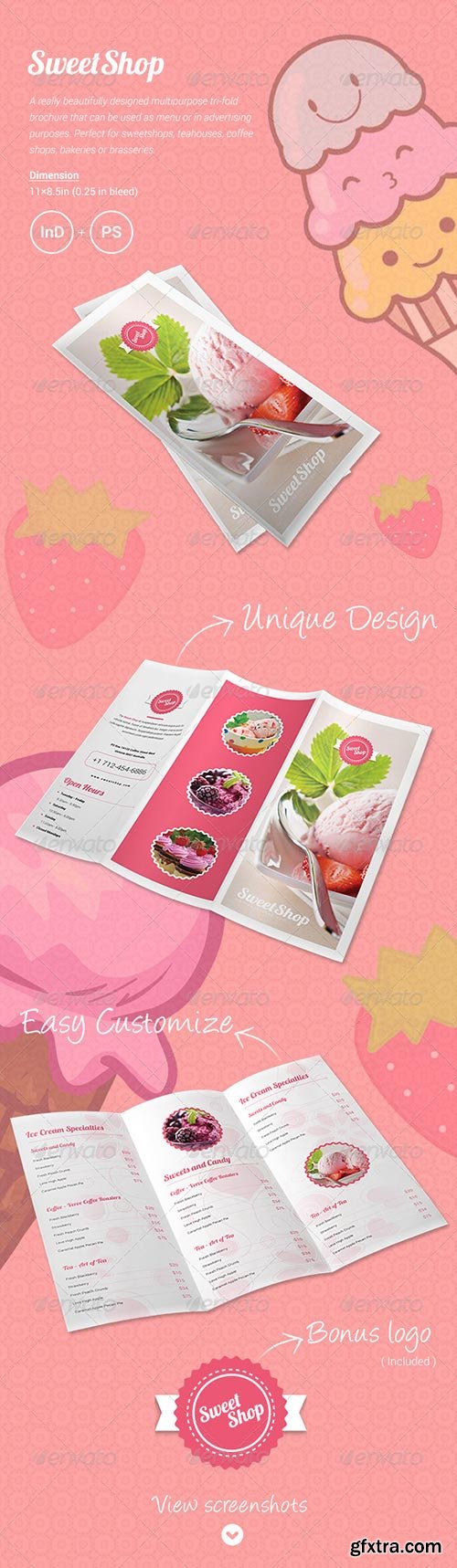 GraphicRiver - Sweet Shop Menu Tri-fold Brochure