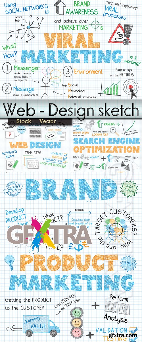 Web - Design the pencil sketch in Vector
