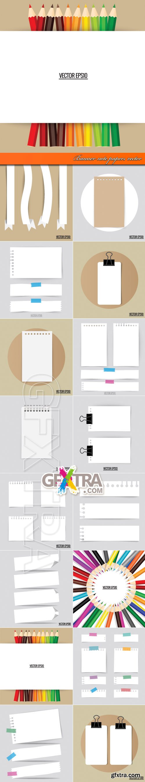 Banner note papers vector