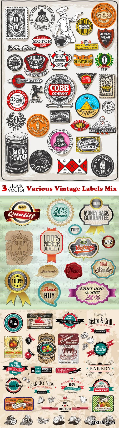 Vectors - Various Vintage Labels Mix