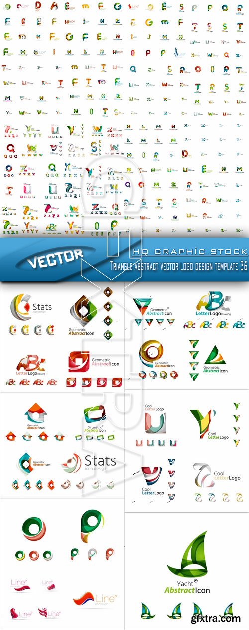 Stock Vector - Triangle abstract vector logo design template 36