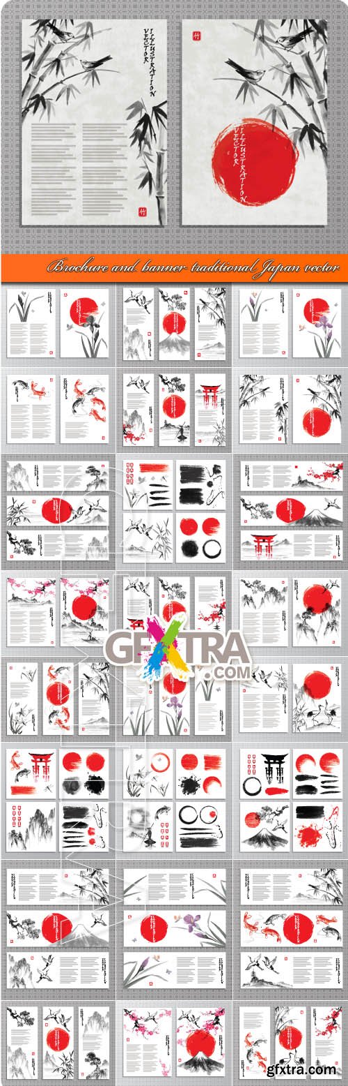 Brochure and banner traditional Japan vector
