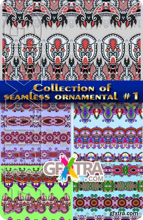 Collection of seamless ornaments #1 - Stock Vector
