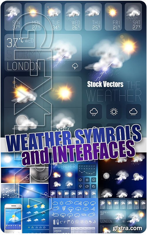 Weather symbols and Interface - Stock Vectors