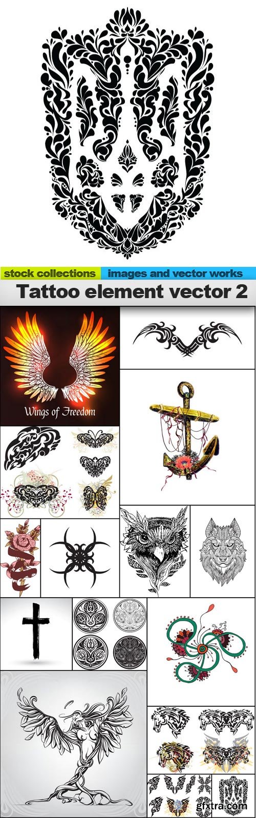 Tattoo Element Vectors 2, 15xEPS