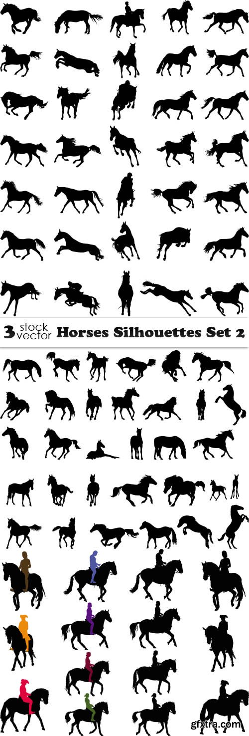 Vectors - Horses Silhouettes Set 2