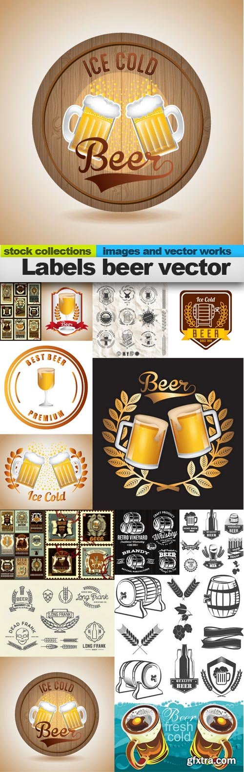 Labels beer vector, 15 x EPS