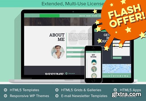 156 Premium WP Themes, Bootstrap Templates, HTML5 Apps & More