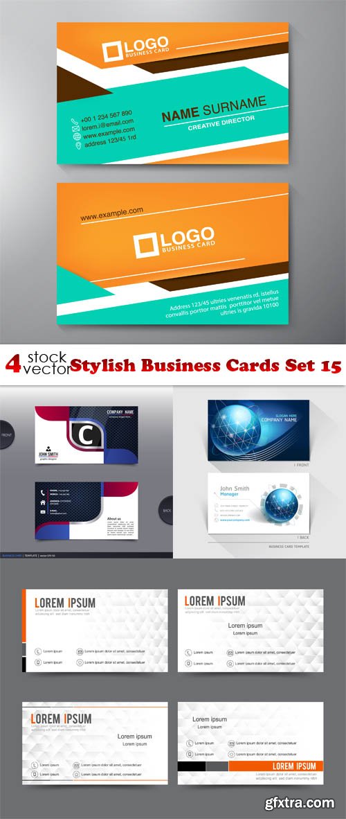 Vectors - Stylish Business Cards Set 15