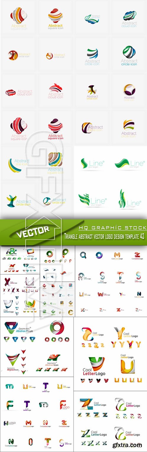 Stock Vector - Triangle abstract vector logo design template 42
