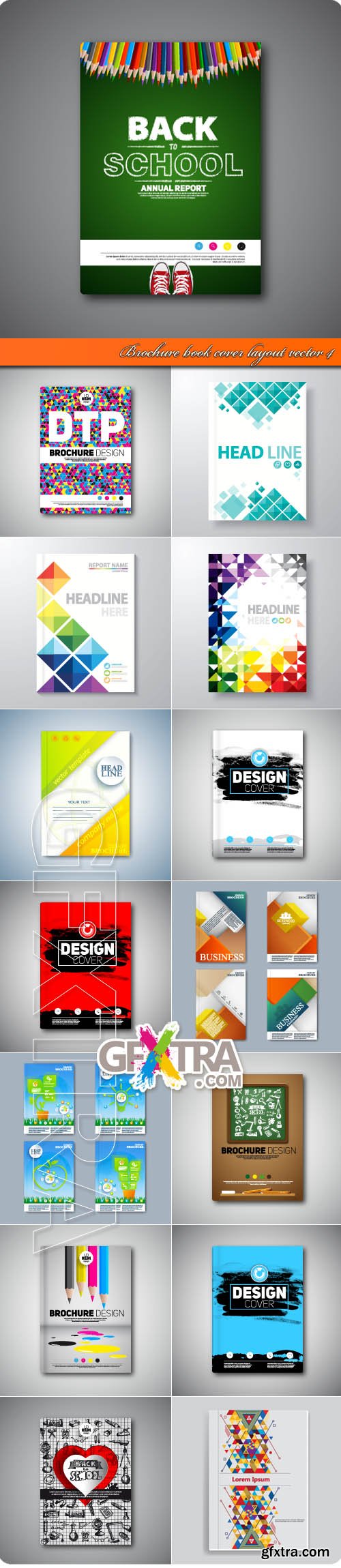 Brochure book cover layout vector 4