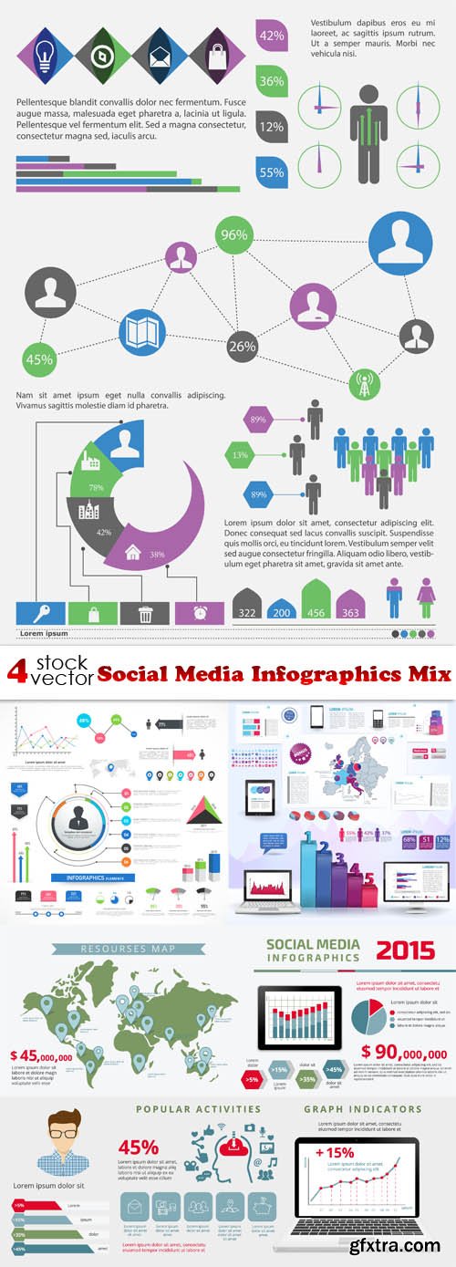 Vectors - Social Media Infographics Mix