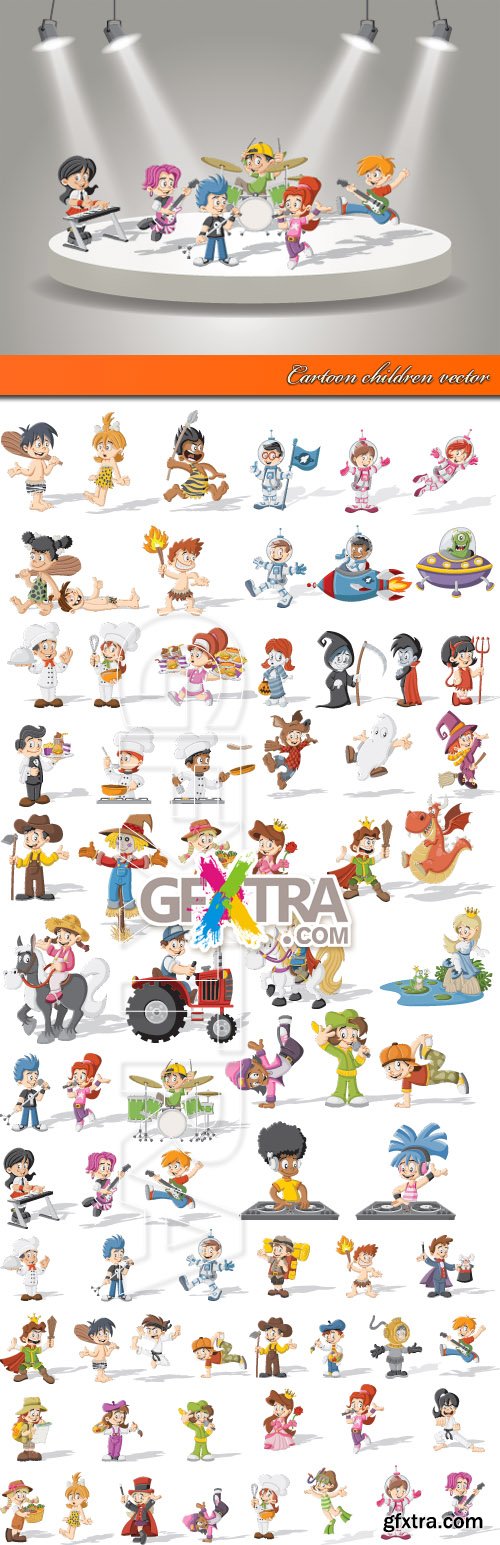 Cartoon children vector