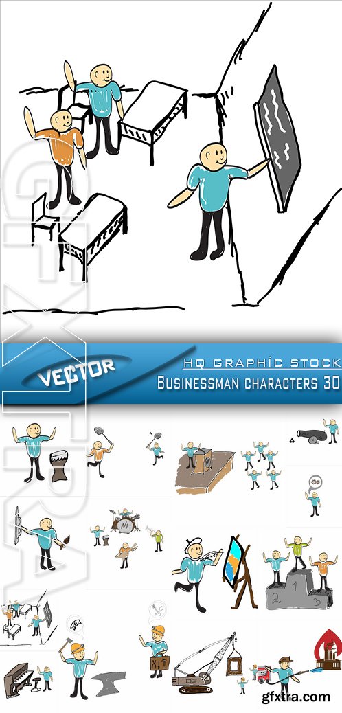 Stock Vector - Businessman characters 30