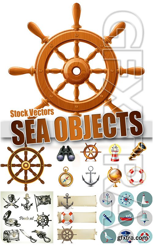 Sea objects 4 - Stock Vectors