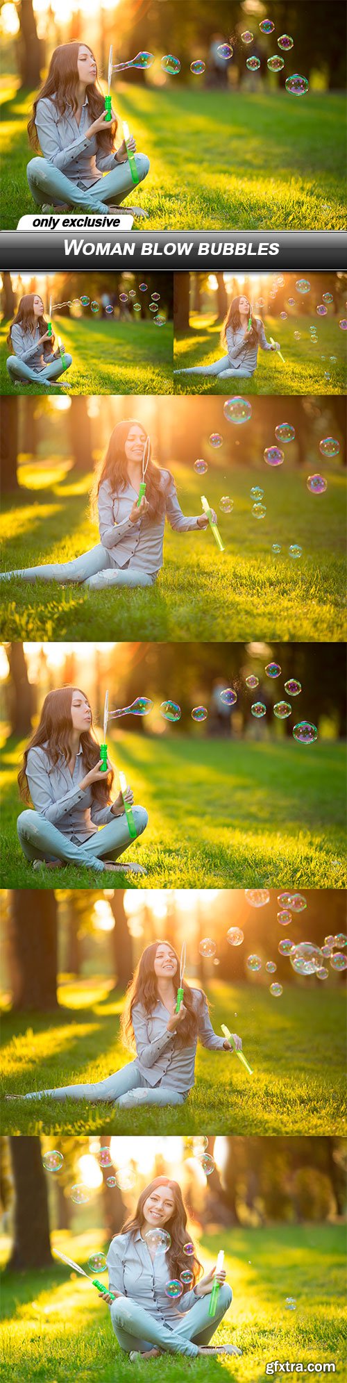 Woman blow bubbles - 6 UHQ JPEG