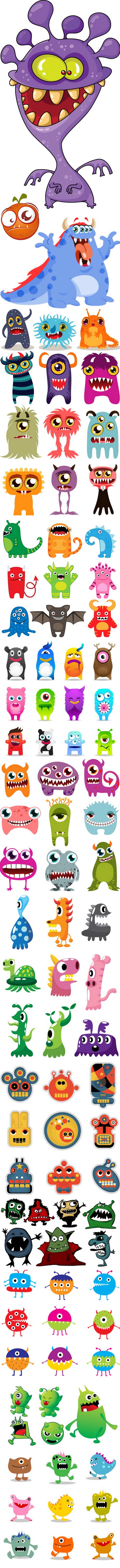 Cute Monsters Collection 50xEPS