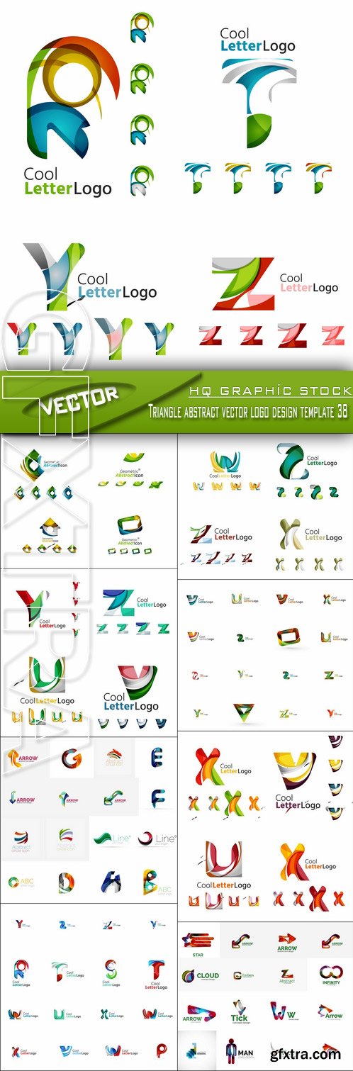 Stock Vector - Triangle abstract vector logo design template 38